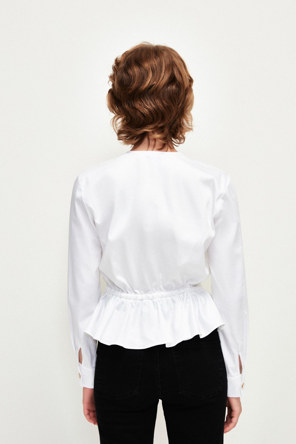 Nervürlü Uzun Kol Düğmeli Gömlek Nervürlü Uzun Kol Düğmeli Gömlek