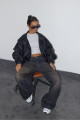 Siyah Oversize Deri Mont Siyah Oversize Deri Mont