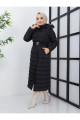 Kadın Tam Boy Uzun Yoğun Elyaflı Kapşonu Kürklü Tesettür Şişme Mont Kadın Tam Boy Uzun Yoğun Elyaflı Kapşonu Kürklü Tesettür Şişme Mont