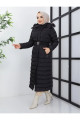 Kadın Tam Boy Uzun Yoğun Elyaflı Kapşonu Kürklü Tesettür Şişme Mont Kadın Tam Boy Uzun Yoğun Elyaflı Kapşonu Kürklü Tesettür Şişme Mont