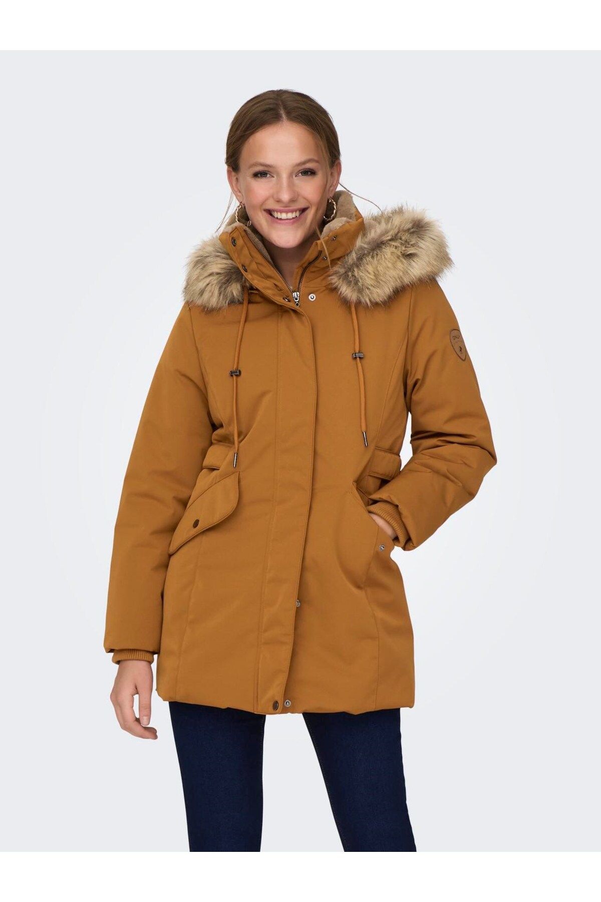 Kapüşonlu Taba Kadın İçi Yünlü Parka 15300627 Kapüşonlu Taba Kadın İçi Yünlü Parka 15300627