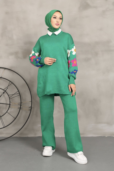 Kol Papatyalı Triko Takım