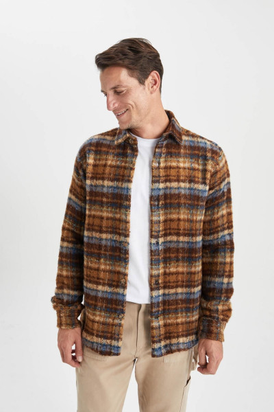 Polo Yaka Düğmeli Kareli Uzun Kollu Gömlek Ceket A7997ax23wn Polo Yaka Düğmeli Kareli Uzun Kollu Gömlek Ceket A7997ax23wn