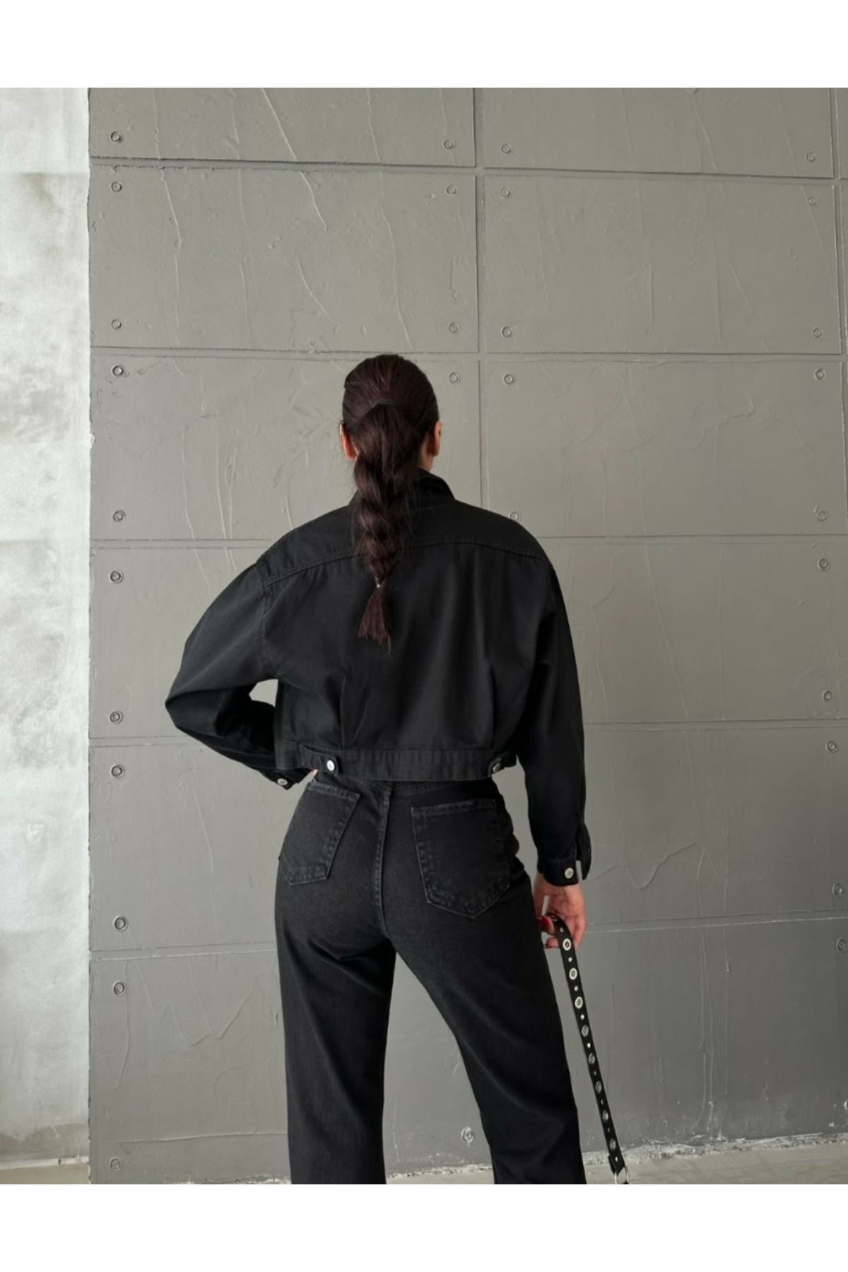Siyah Denim Cep Detaylı Kot Ceket Siyah Denim Cep Detaylı Kot Ceket