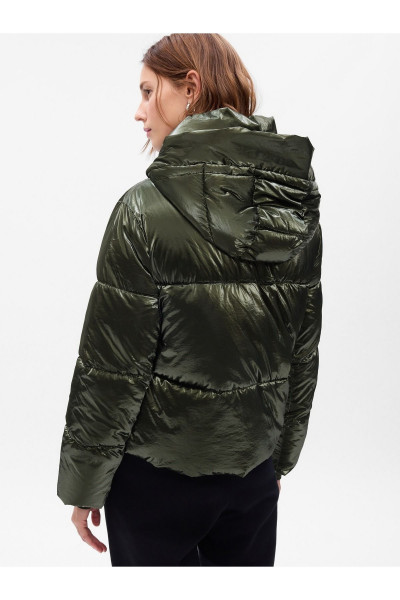 Kadın Yeşil Big Puff Şişme Mont