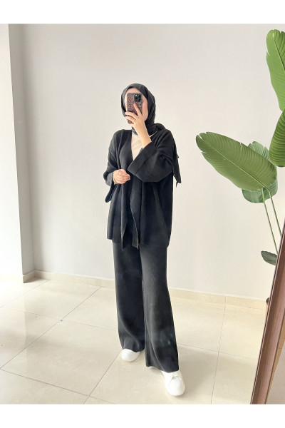 Kimono Triko Takım Siyah
