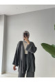 Kimono Triko Takım Gri Kimono Triko Takım Gri