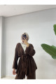 Kimono Triko Takım Kahverengi Kimono Triko Takım Kahverengi