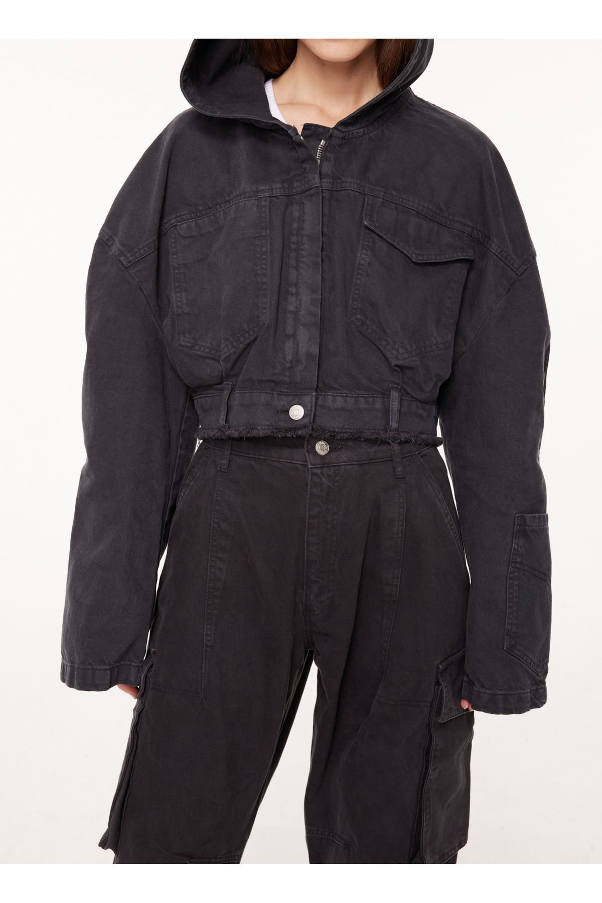 Siyah Kadın Denim Ceket A0512 Siyah Kadın Denim Ceket A0512