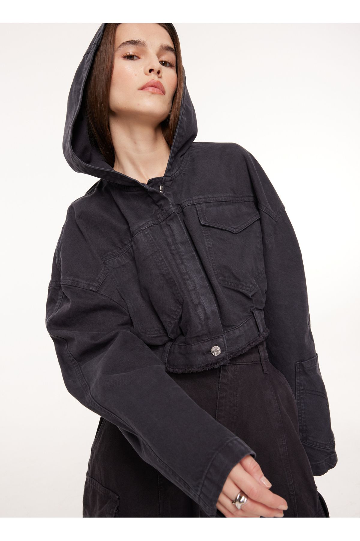 Siyah Kadın Denim Ceket A0512 Siyah Kadın Denim Ceket A0512