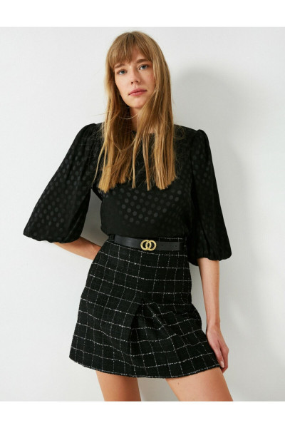 Kadın Siyah Bisiklet Yaka