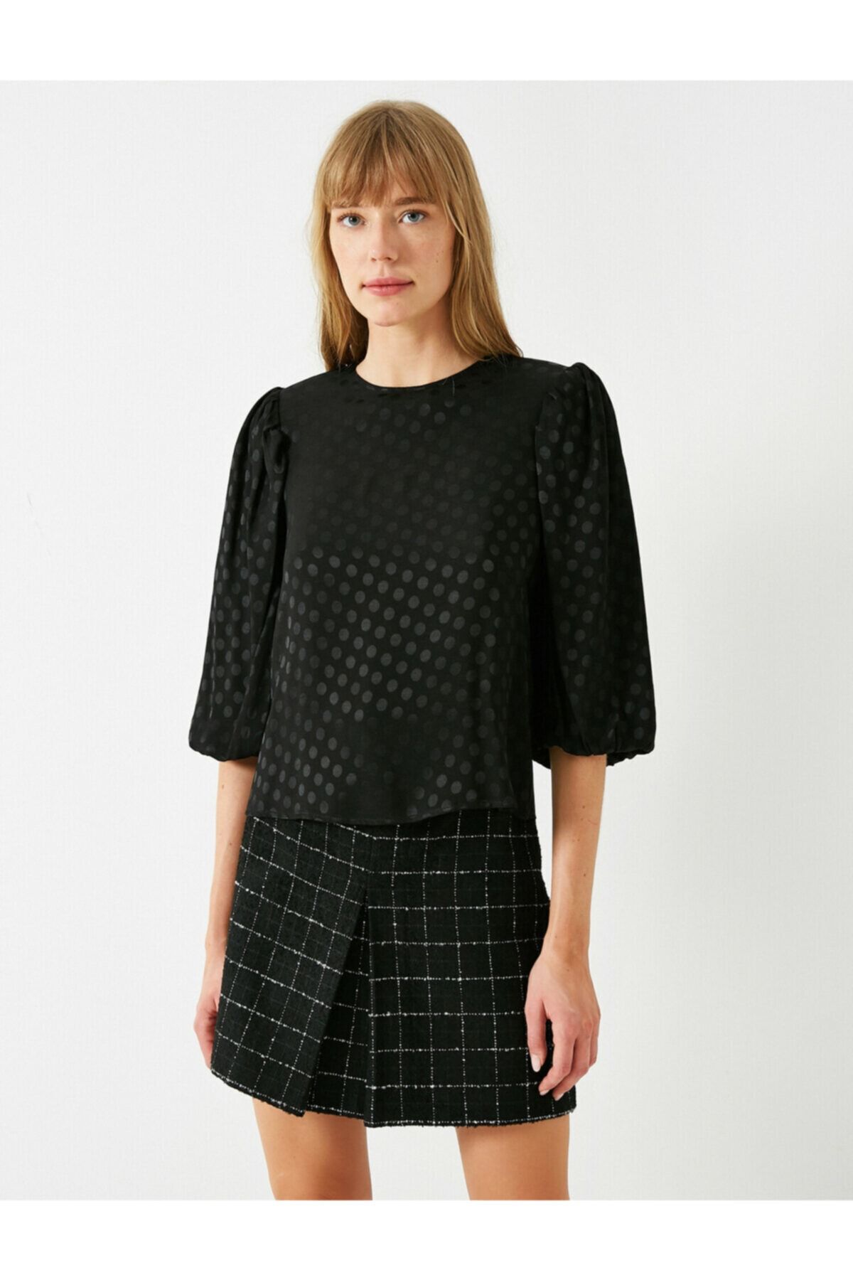 Kadın Siyah Bisiklet Yaka Kadın Siyah Bisiklet Yaka