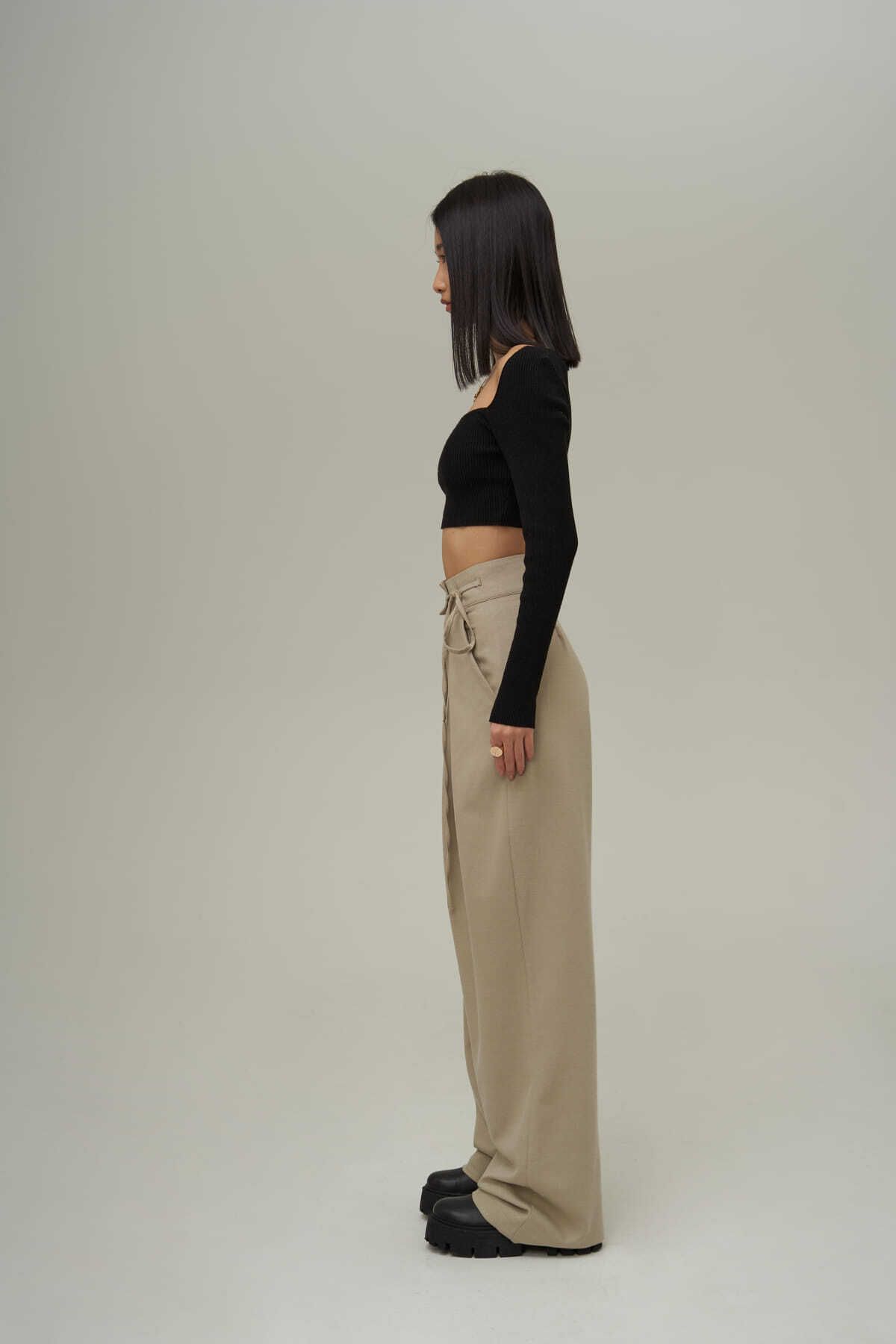 Mai Collection Carmen Kadın Palazzo Olive Green Pantolon Mai Collection Carmen Kadın Palazzo Olive Green Pantolon