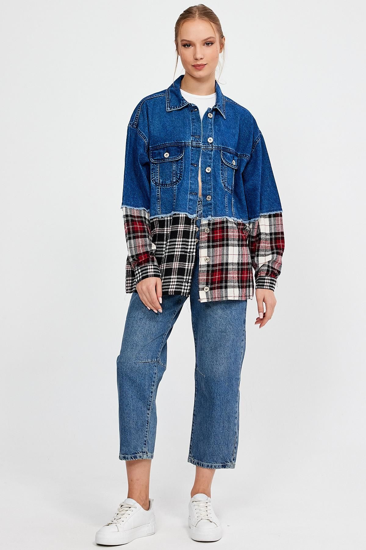 ÖZEL KOLEKSİYON GARNİLİ DENİM CEKET (AG-3020) ÖZEL KOLEKSİYON GARNİLİ DENİM CEKET (AG-3020)