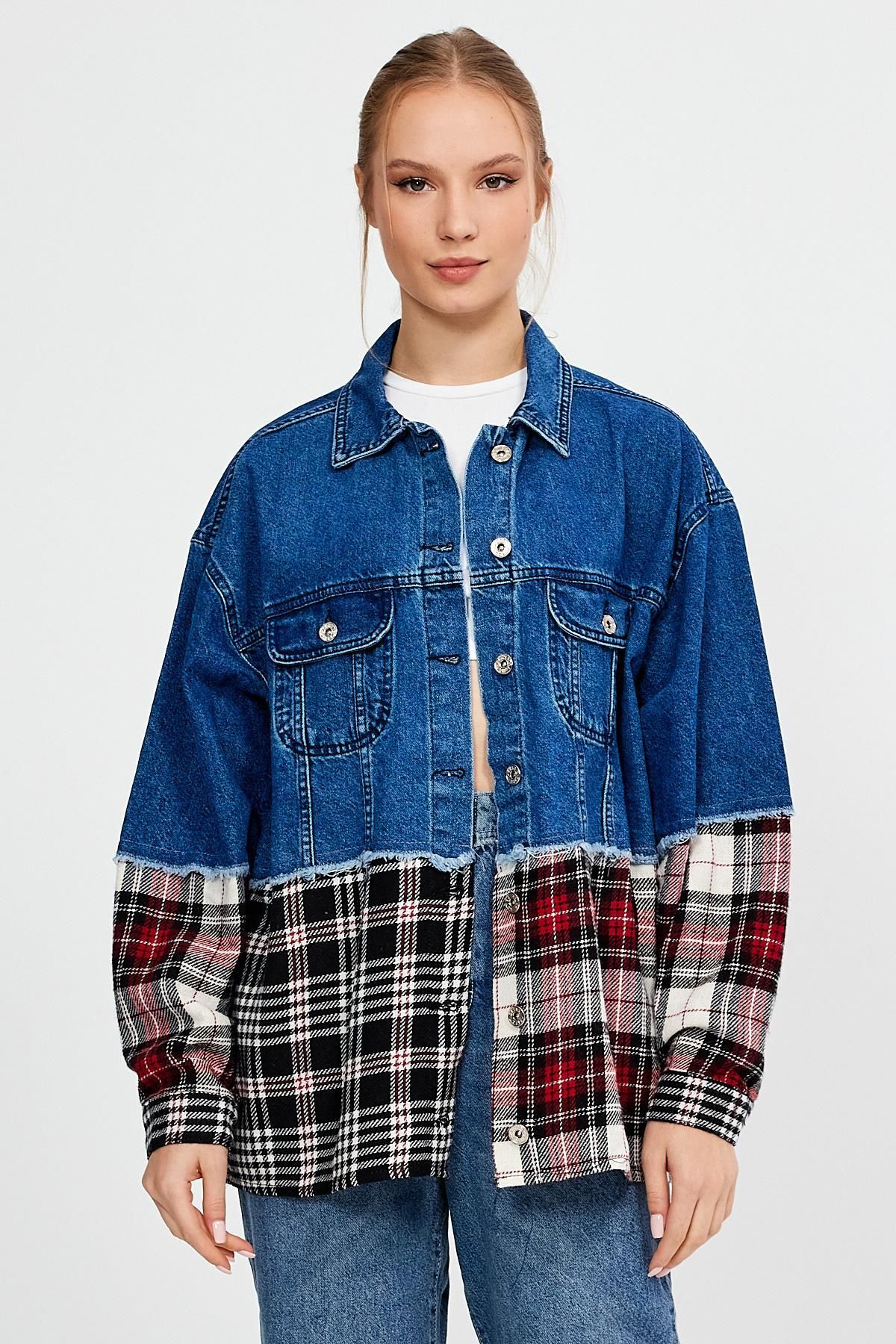 ÖZEL KOLEKSİYON GARNİLİ DENİM CEKET (AG-3020) ÖZEL KOLEKSİYON GARNİLİ DENİM CEKET (AG-3020)