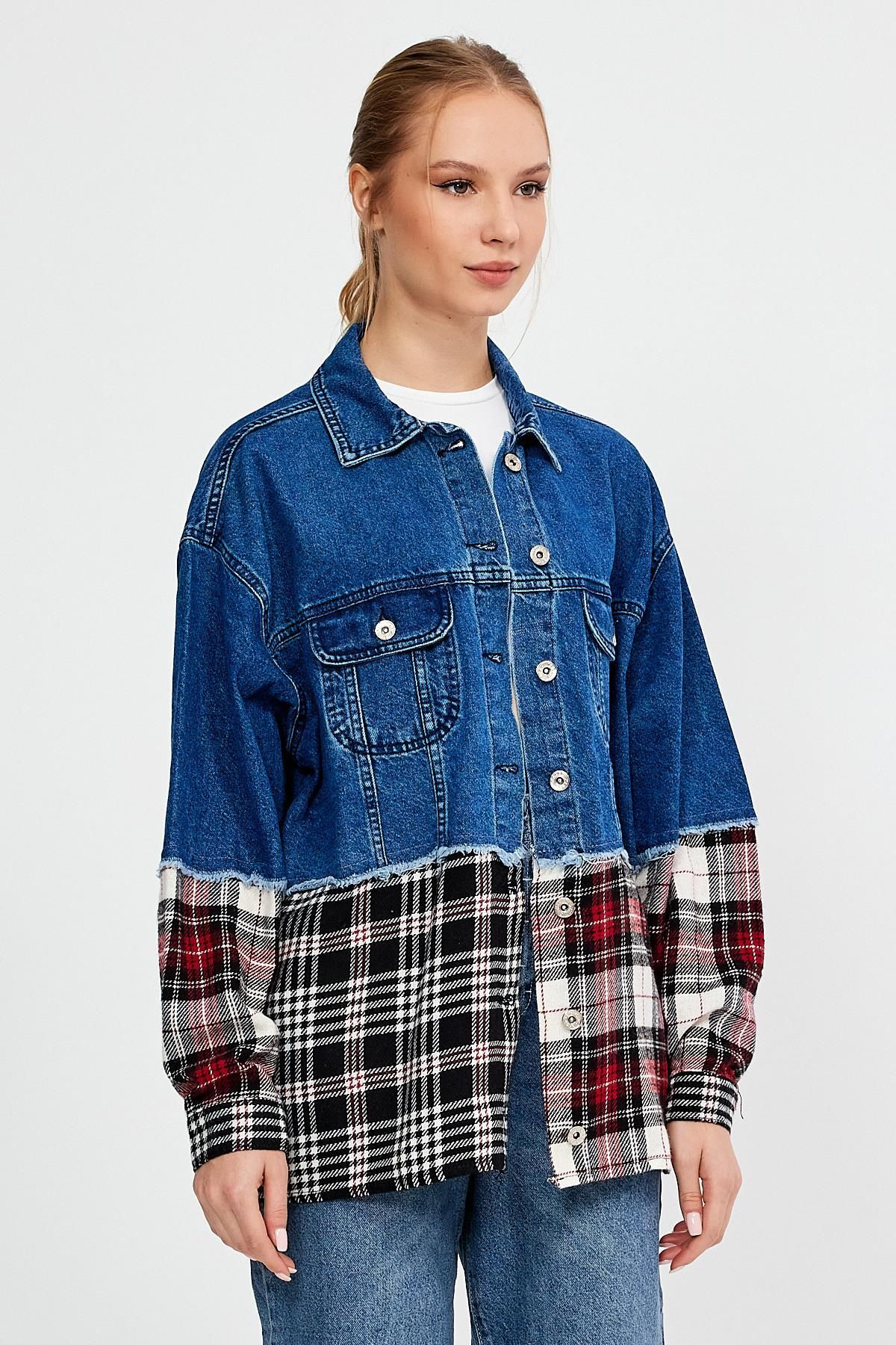 ÖZEL KOLEKSİYON GARNİLİ DENİM CEKET (AG-3020) ÖZEL KOLEKSİYON GARNİLİ DENİM CEKET (AG-3020)