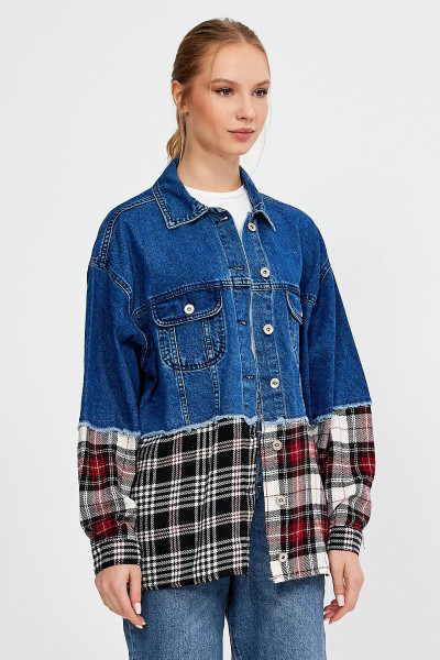 ÖZEL KOLEKSİYON GARNİLİ DENİM CEKET (AG-3020) ÖZEL KOLEKSİYON GARNİLİ DENİM CEKET (AG-3020)