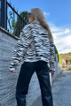 Kadın Siyah-Krem Zebra Desenli Crop Jean Ceket ALC-X11229 Kadın Siyah-Krem Zebra Desenli Crop Jean Ceket ALC-X11229