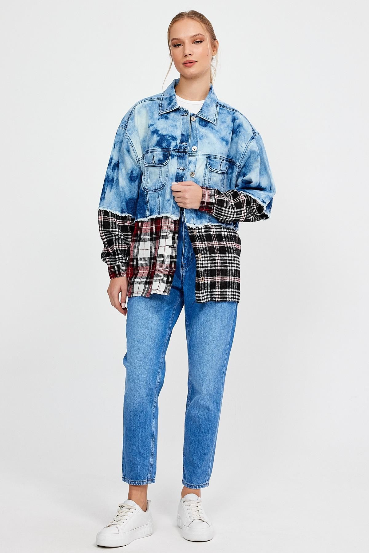 ÖZEL KOLEKSİYON GARNİLİ DENİM CEKET (AG-3020) ÖZEL KOLEKSİYON GARNİLİ DENİM CEKET (AG-3020)