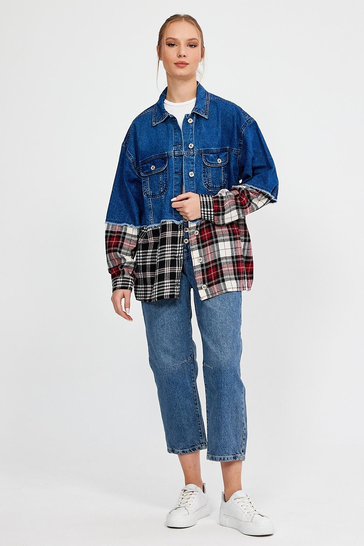 ÖZEL KOLEKSİYON GARNİLİ DENİM CEKET (AG-3020) ÖZEL KOLEKSİYON GARNİLİ DENİM CEKET (AG-3020)