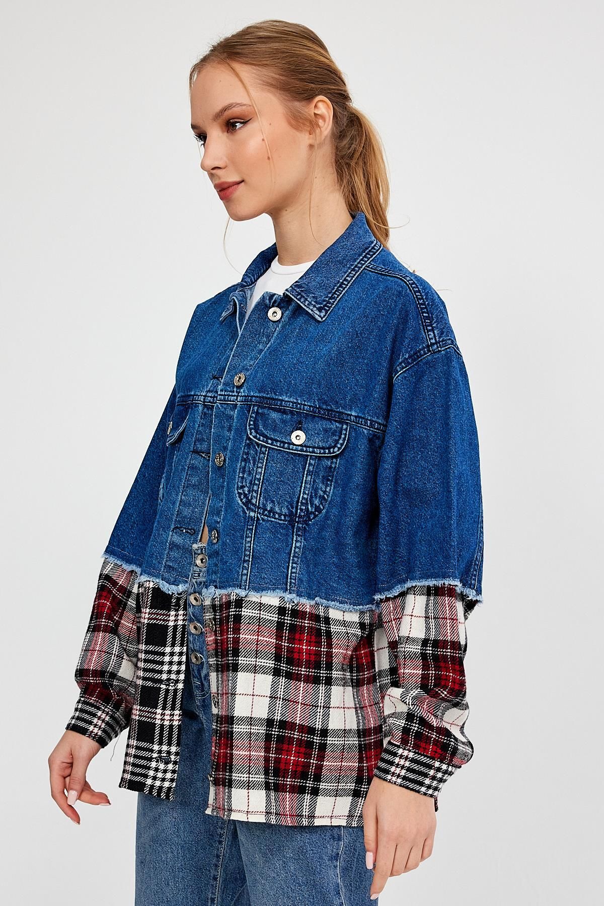 ÖZEL KOLEKSİYON GARNİLİ DENİM CEKET (AG-3020) ÖZEL KOLEKSİYON GARNİLİ DENİM CEKET (AG-3020)