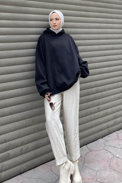 Kapüşonlu Salaş Sweatshirt Kapüşonlu Salaş Sweatshirt
