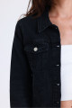 Kadın Siyah Kısa Likralı Denim Ceket Kadın Siyah Kısa Likralı Denim Ceket