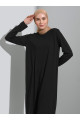 Viskon Kumaştan Bisiklet Yaka Tunik - Siyah - Basic Viskon Kumaştan Bisiklet Yaka Tunik - Siyah - Basic