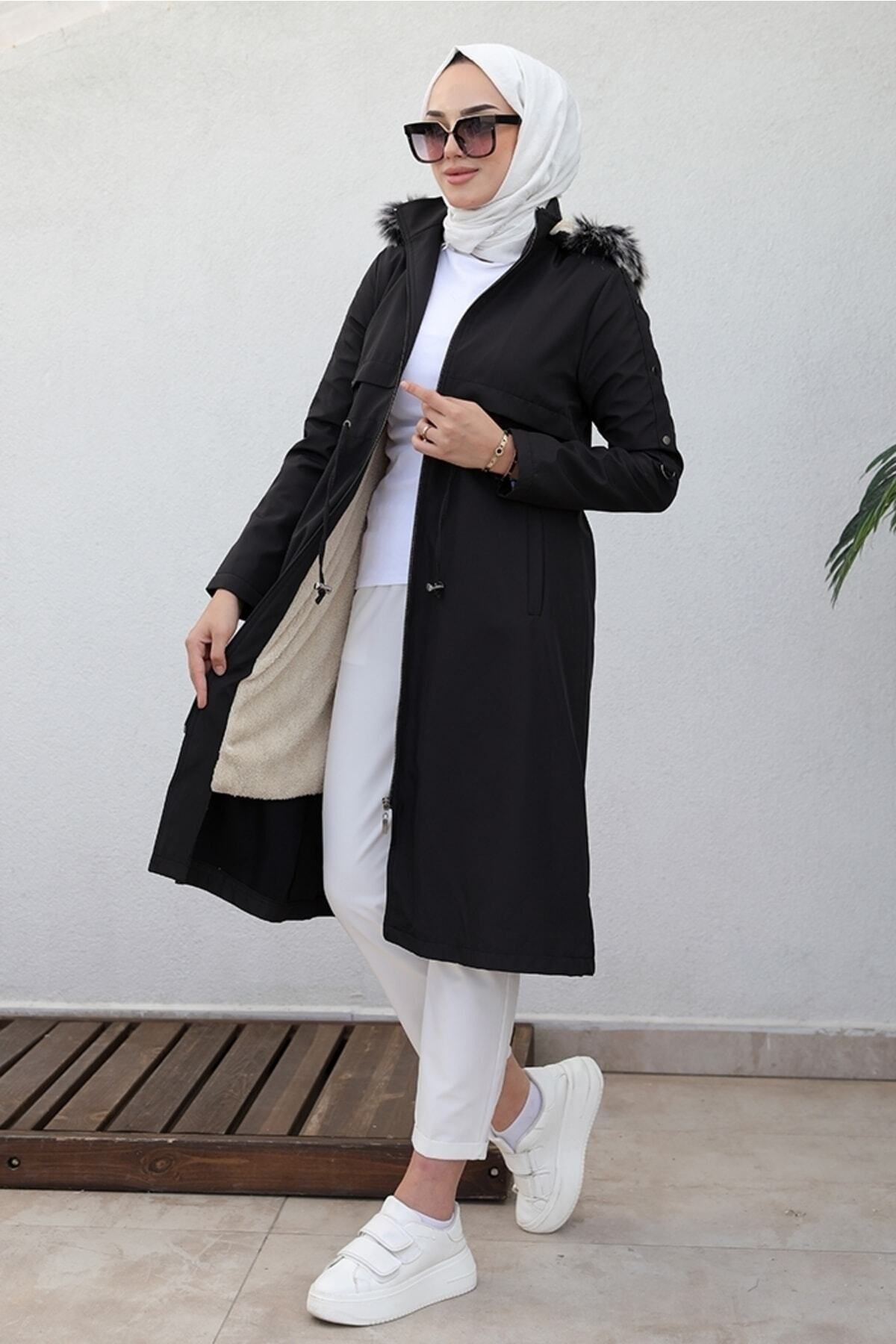 Siyah Içi Kürklü Battal Mevsimlik Mont & Kaban Siyah Içi Kürklü Battal Mevsimlik Mont & Kaban