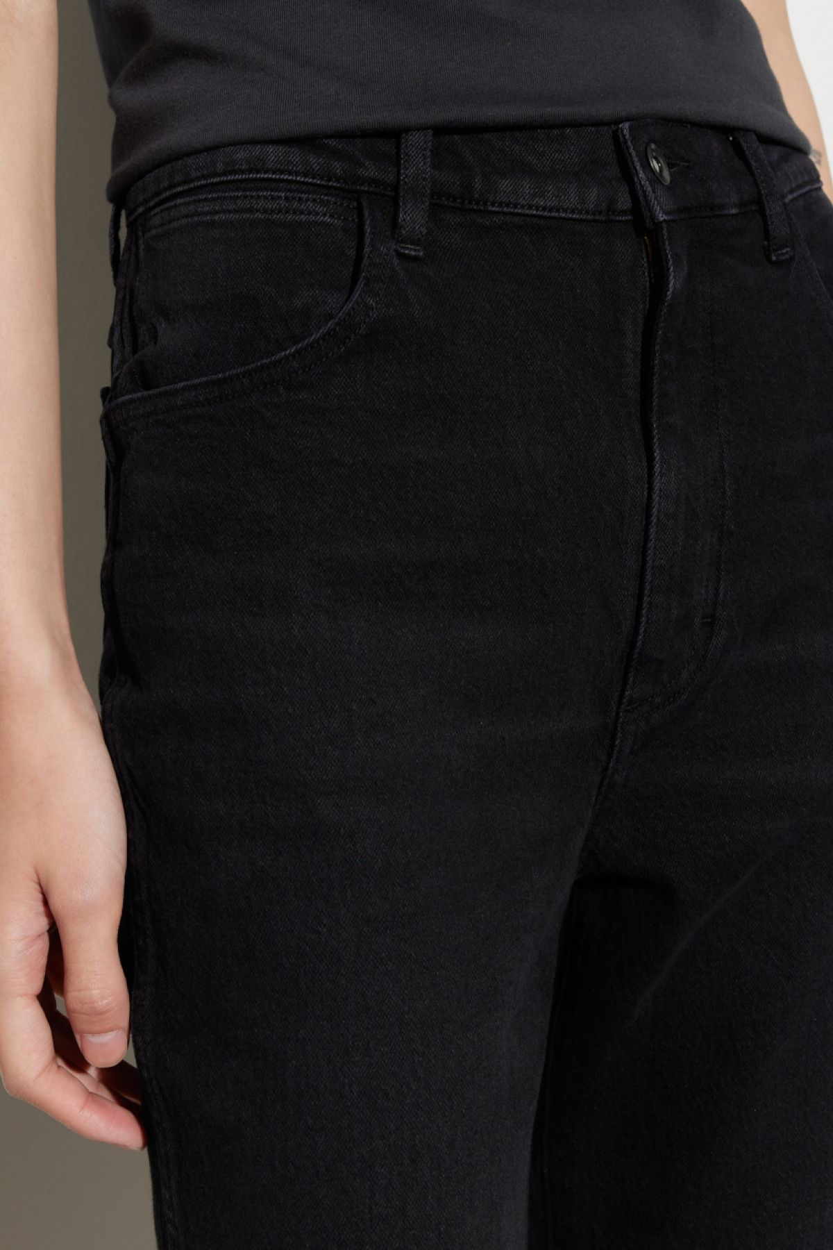 Wild West Fit Yüksek Bel Düz Paça Esnek Siyah Kadın Jean Kot Pantolon