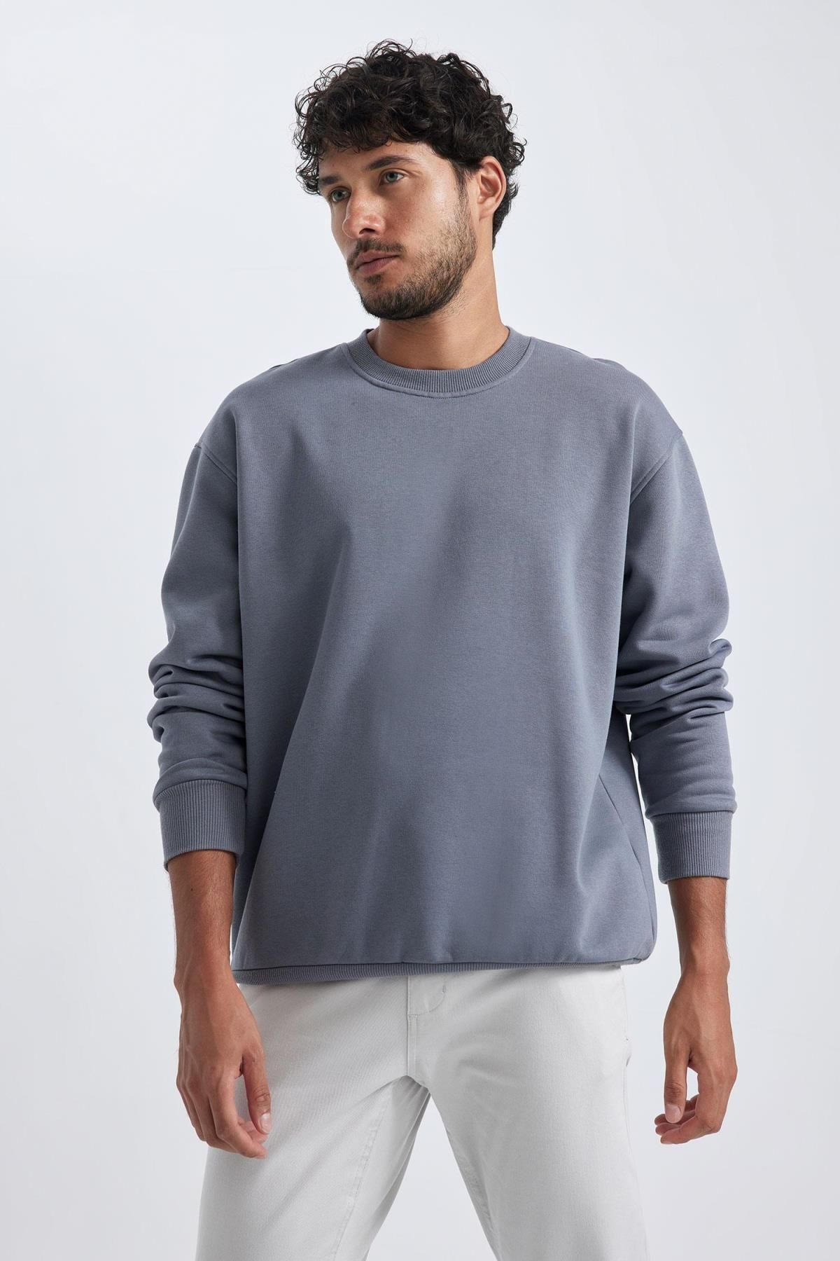 Oversize Geniş Kalıp Bisiklet Yaka Basic Düz Sweatshirt T5139az23au Oversize Geniş Kalıp Bisiklet Yaka Basic Düz Sweatshirt T5139az23au