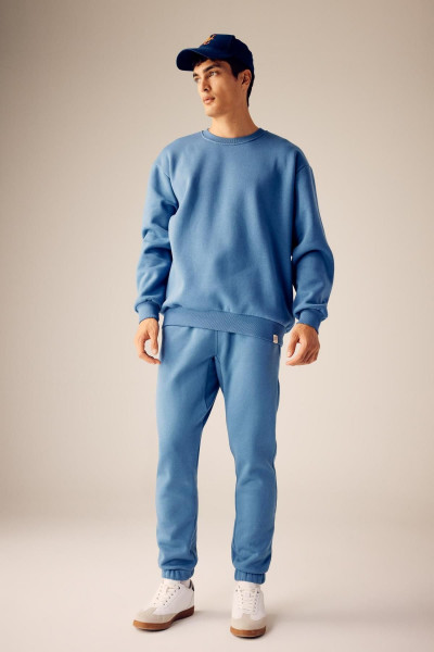 Oversize Geniş Kalıp Bisiklet Yaka Basic Düz Sweatshirt T5139az23au