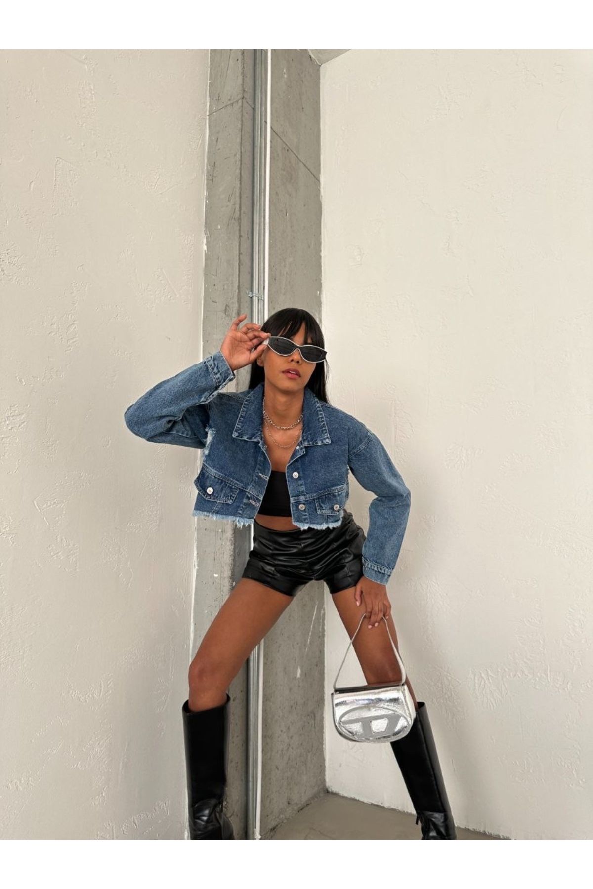 Kot crop ceket Kot crop ceket
