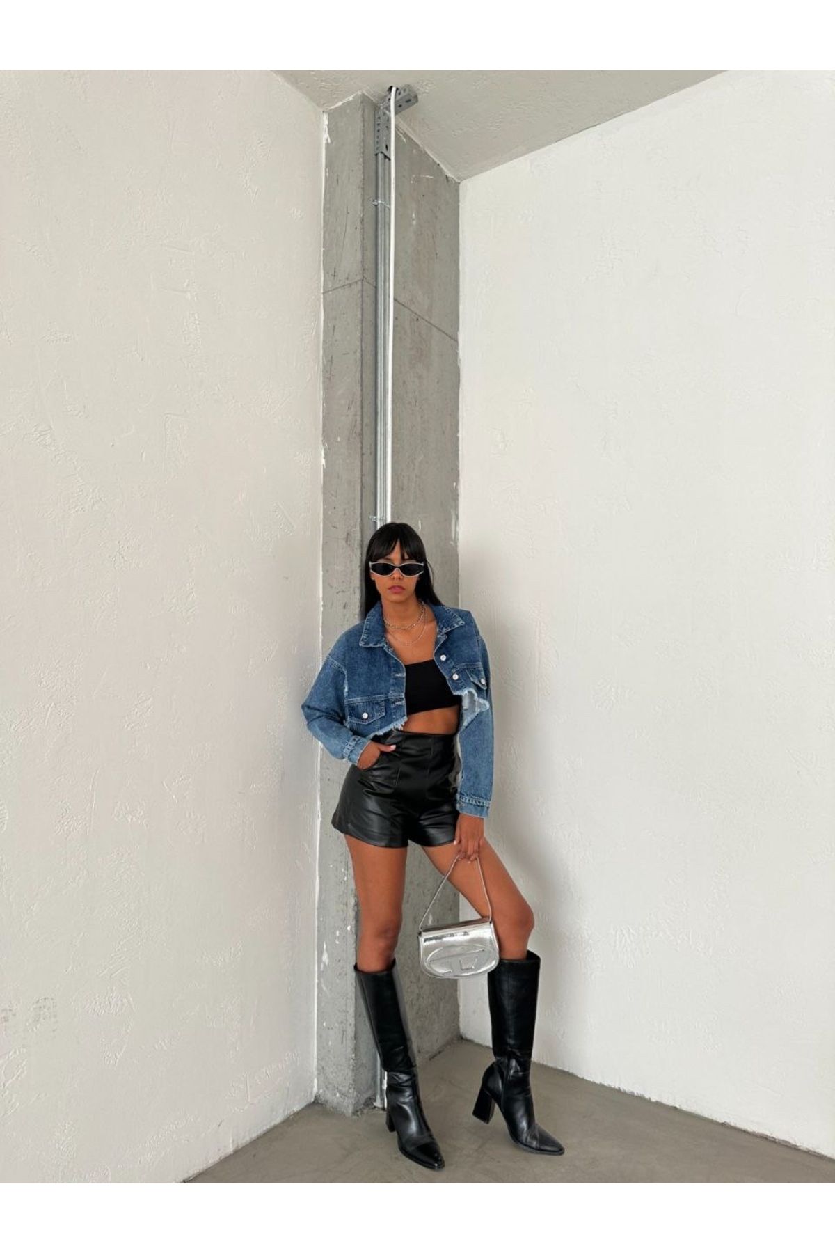 Kot crop ceket Kot crop ceket