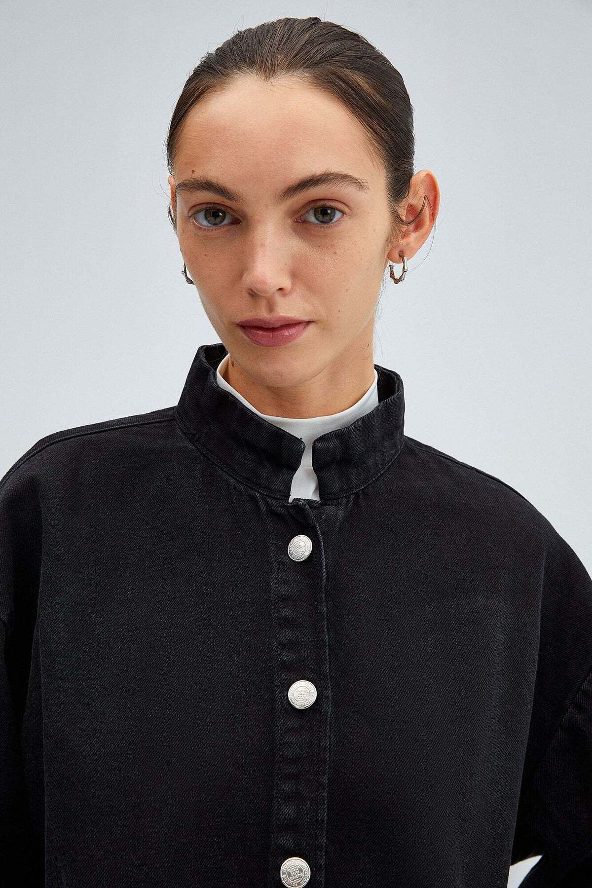 Semra İlhan - Touche Oversize Denim Bomber Ceket Siyah Semra İlhan - Touche Oversize Denim Bomber Ceket Siyah