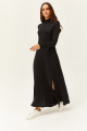 Kadın Siyah Yarım Balıkçı Yırtmaçlı Likralı Midi Viskon Elbise ELB-19001989 Kadın Siyah Yarım Balıkçı Yırtmaçlı Likralı Midi Viskon Elbise ELB-19001989
