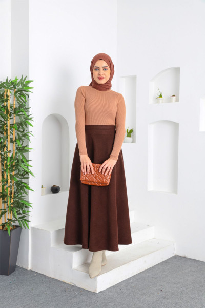 Kaşe Kloş Etek Kaşe Kloş Etek