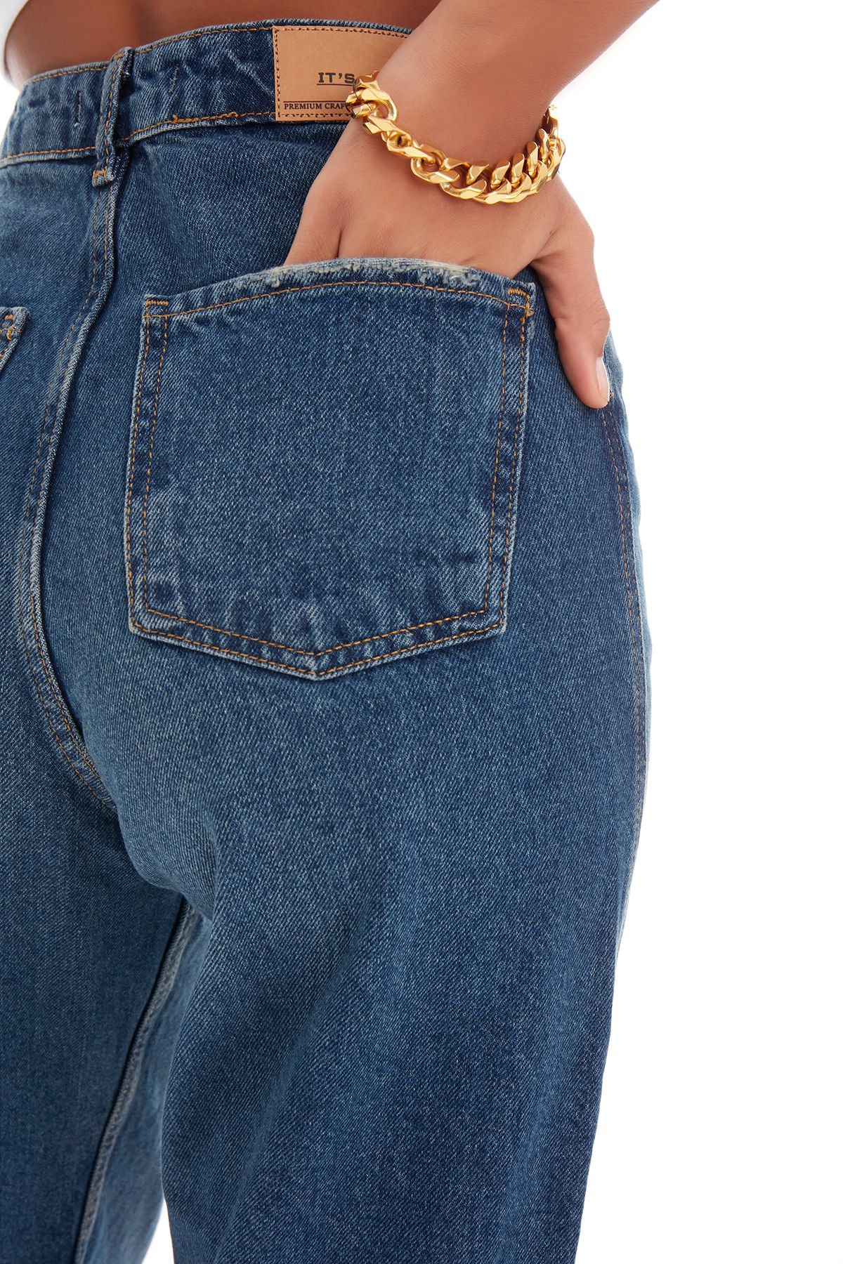 Kadın Tint Kot Rengi Balon Mom Fit Rahat Kalıp Yüksek Bel Jean Kadın Tint Kot Rengi Balon Mom Fit Rahat Kalıp Yüksek Bel Jean
