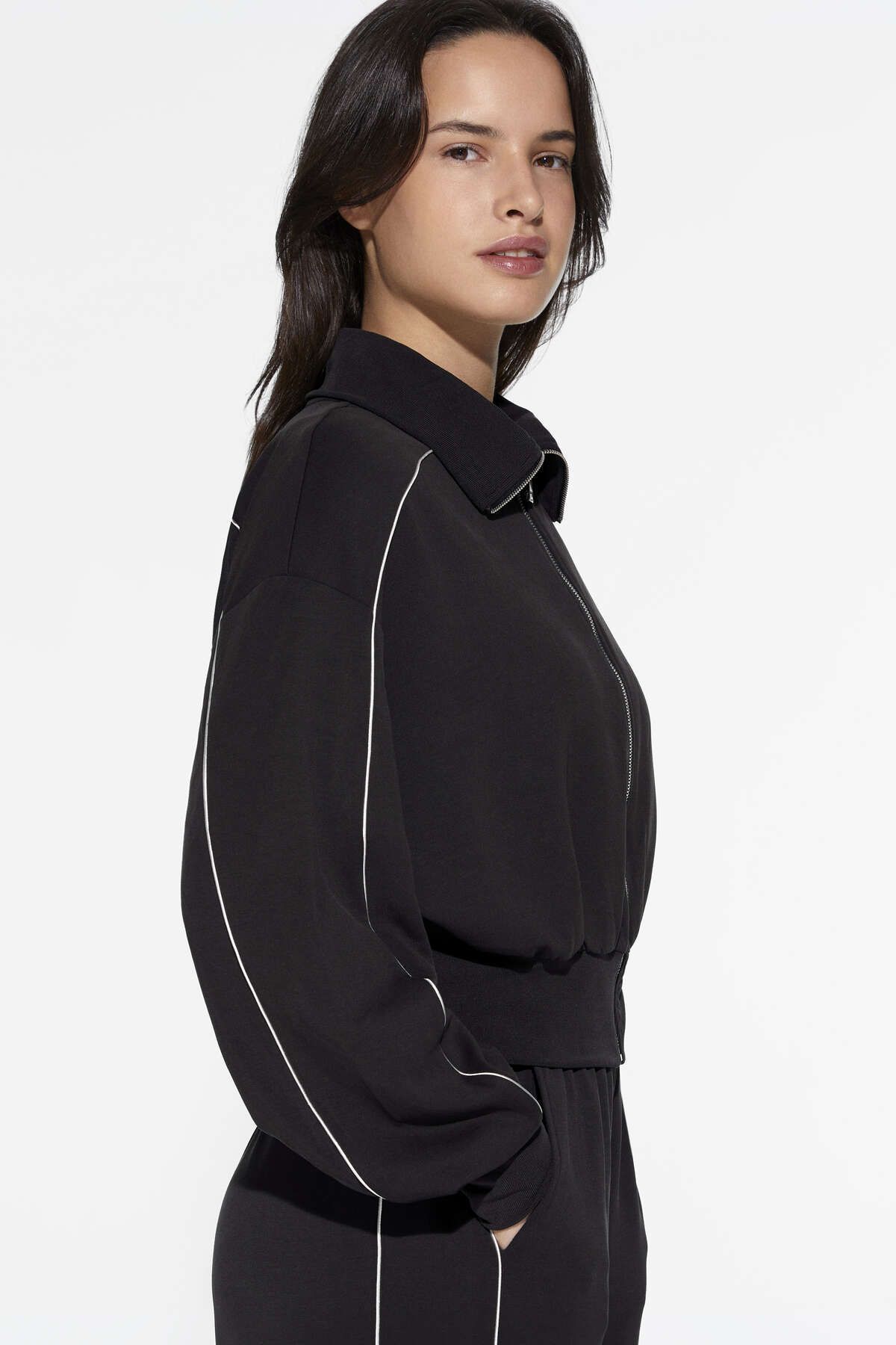 Modal içeren piping ceket Modal içeren piping ceket