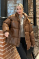 Kahverengi Basic Oversize Kadın Şişme Mont Mg1582 Kahverengi Basic Oversize Kadın Şişme Mont Mg1582