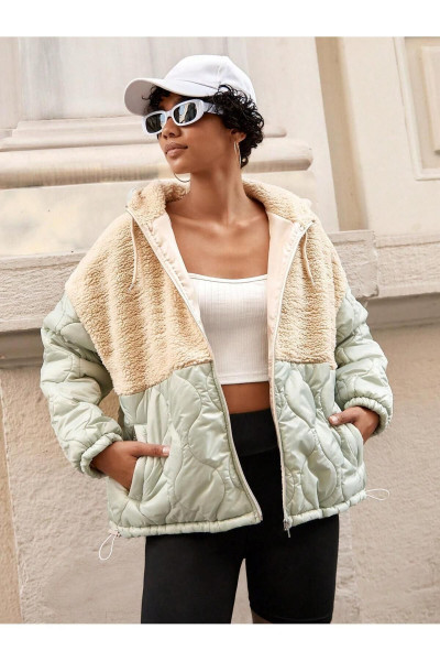 Mint Peluş Kapitone Kadın Mont Mint Peluş Kapitone Kadın Mont