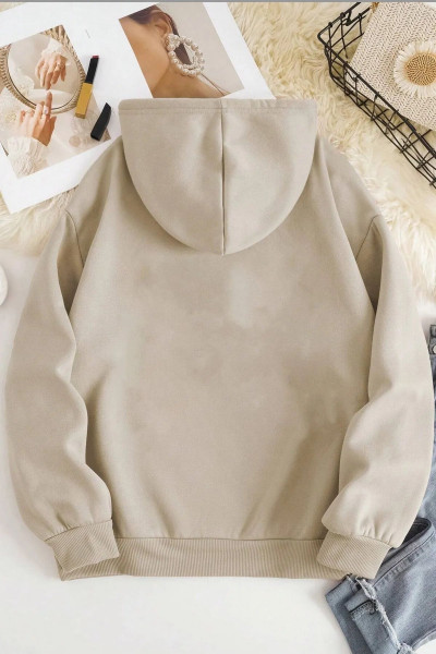 Unisex 2ip Şardonlu Happiest Bej Oversize Sweatshirt Unisex 2ip Şardonlu Happiest Bej Oversize Sweatshirt