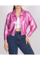PEMBE PARLAK VARAKLI KUMAŞ BOMBER CEKET PEMBE PARLAK VARAKLI KUMAŞ BOMBER CEKET