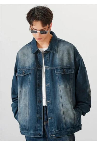 Vintage Denim Kot Unisex Ceket Vintage Denim Kot Unisex Ceket