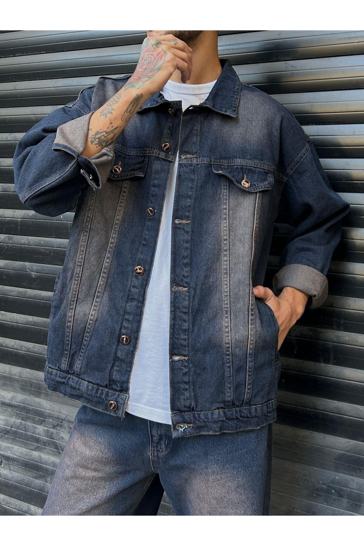 Vintage Denim Kot Unisex Ceket Vintage Denim Kot Unisex Ceket