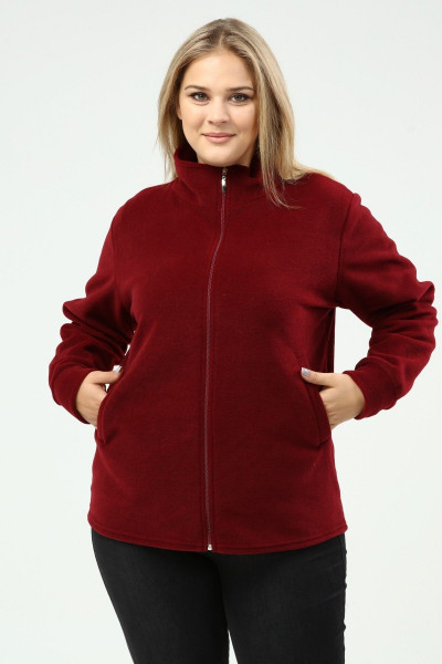 Polar Hırka Bordo Fermuarlı Kışlık