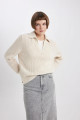 Relax Fit Polo Yaka Dantelli Kazak C0778ax23wn Relax Fit Polo Yaka Dantelli Kazak C0778ax23wn