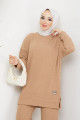 Kadın Taba Bol Kesim Bisiklet Yaka Tunik-pantolon Ikili Takım Kadın Taba Bol Kesim Bisiklet Yaka Tunik-pantolon Ikili Takım
