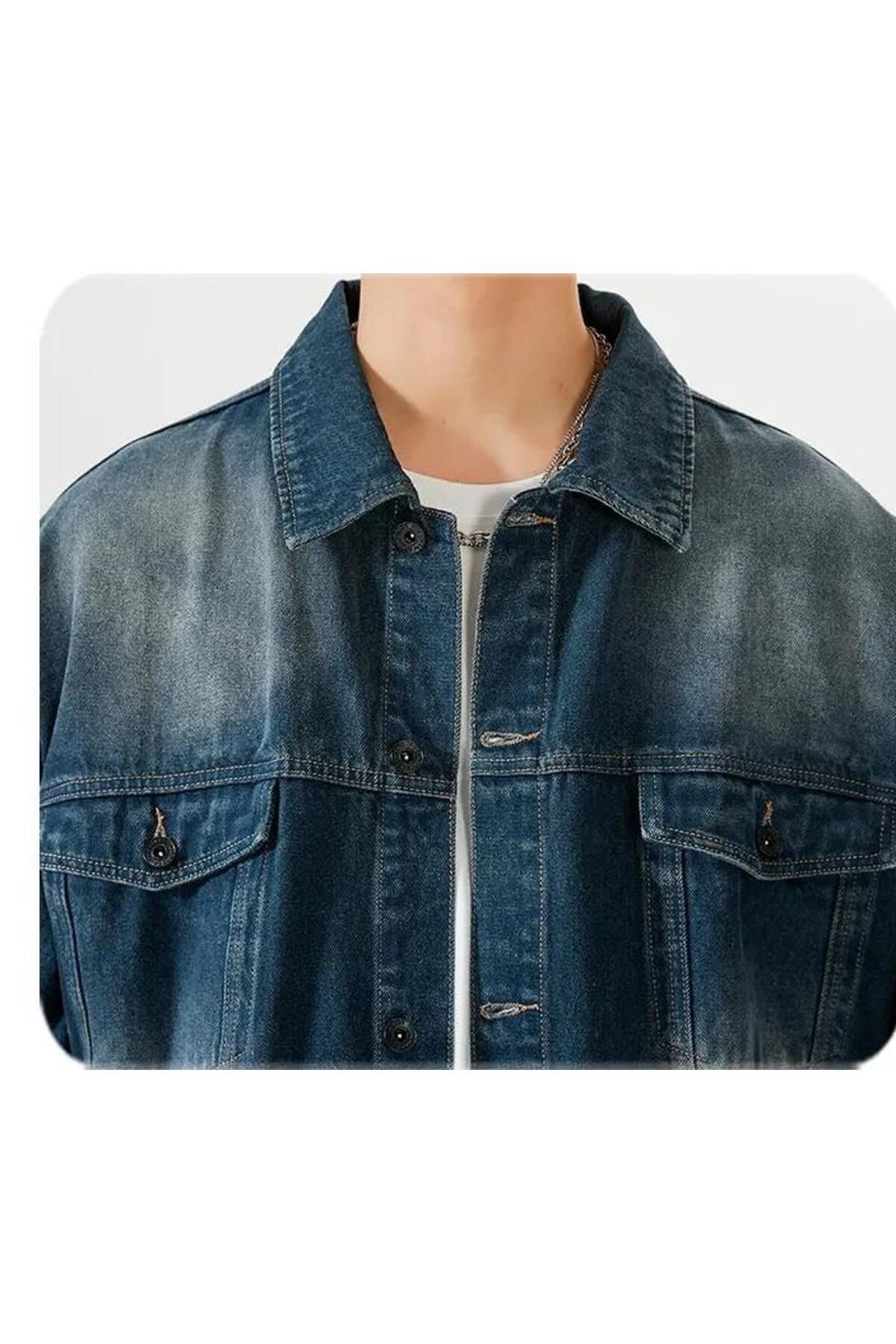 Vintage Denim Kot Unisex Ceket Vintage Denim Kot Unisex Ceket
