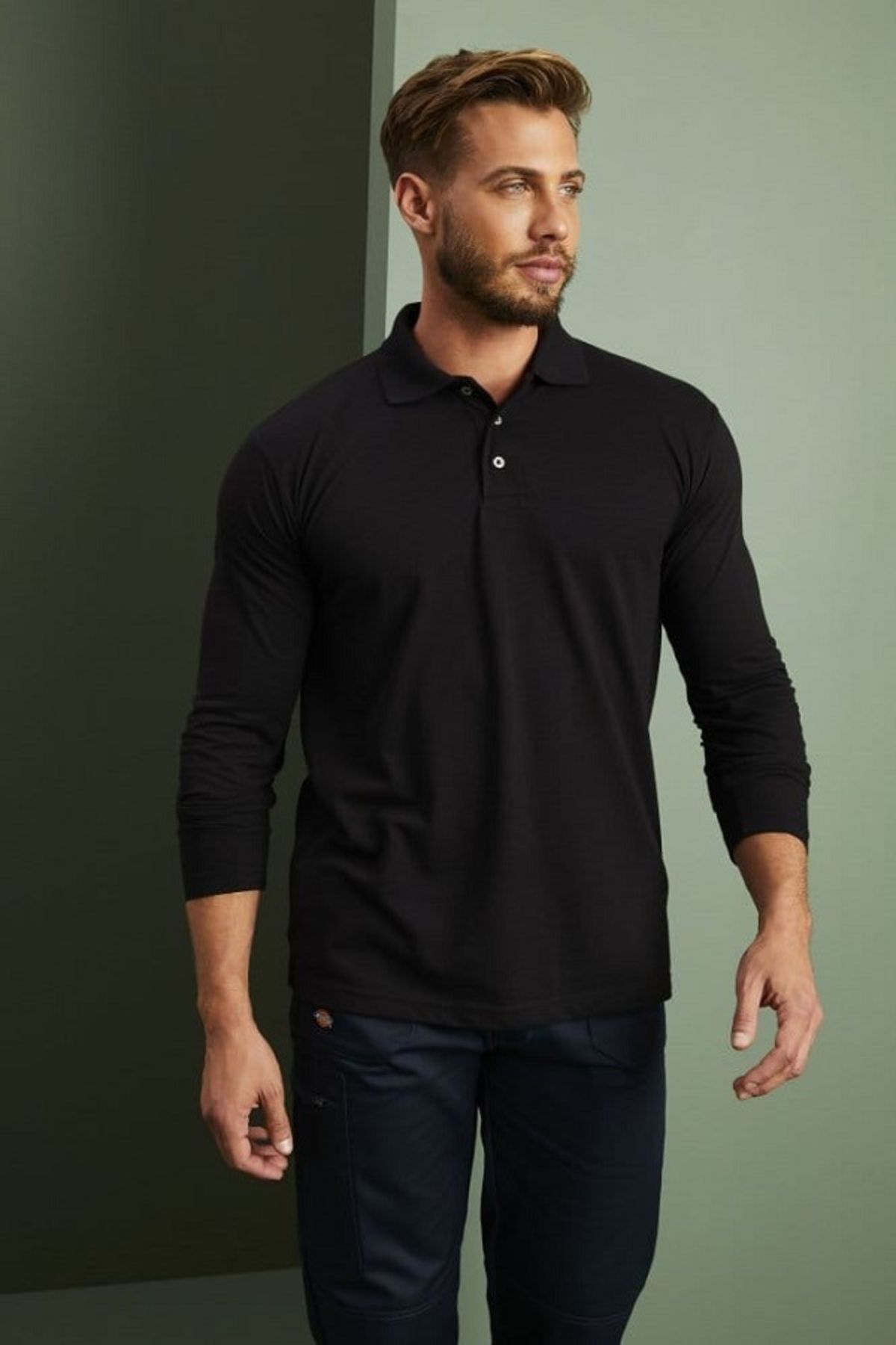 Unisex Uzun Kollu Polo Yaka T-shirt